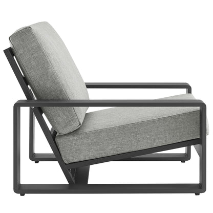 Lirienne Outdoor Patio Aluminum Faux Wood Armchairs Set of 2