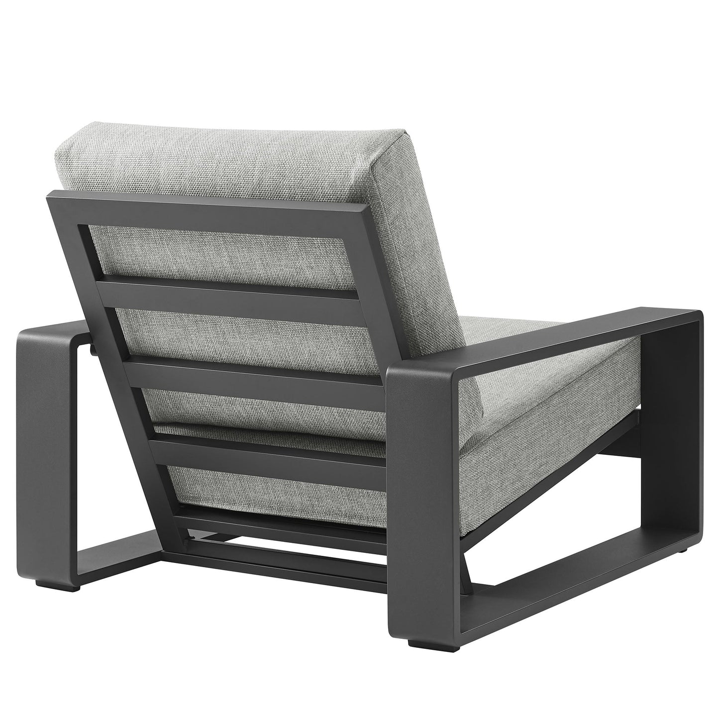 Lirienne Outdoor Patio Aluminum Faux Wood Armchairs Set of 2