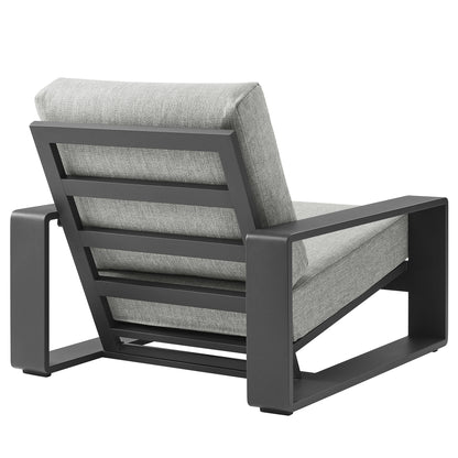 Lirienne Outdoor Patio Aluminum Faux Wood Armchairs Set of 2