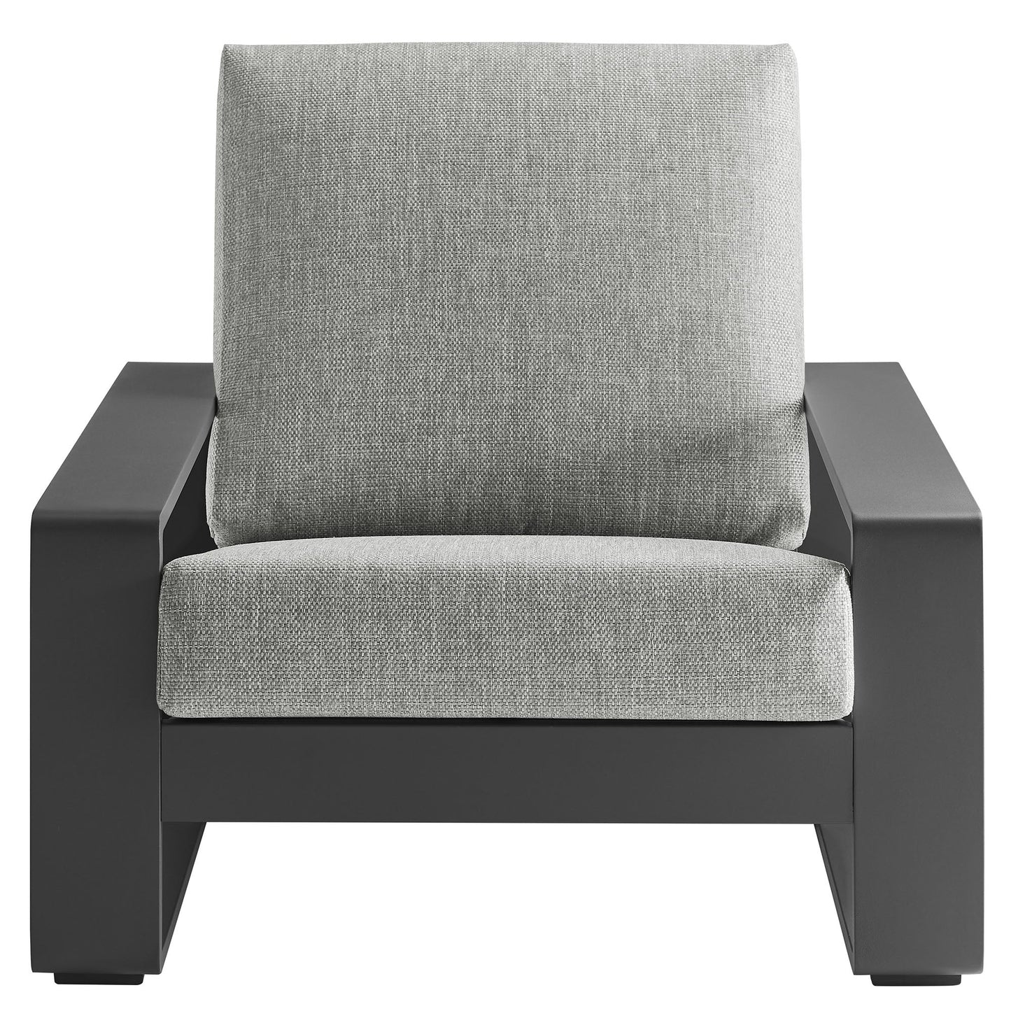 Lirienne Outdoor Patio Aluminum Faux Wood Armchairs Set of 2