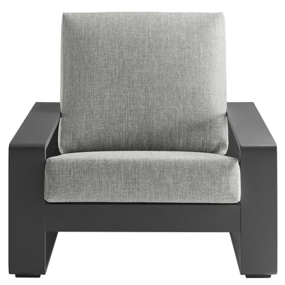 Lirienne Outdoor Patio Aluminum Faux Wood Armchairs Set of 2