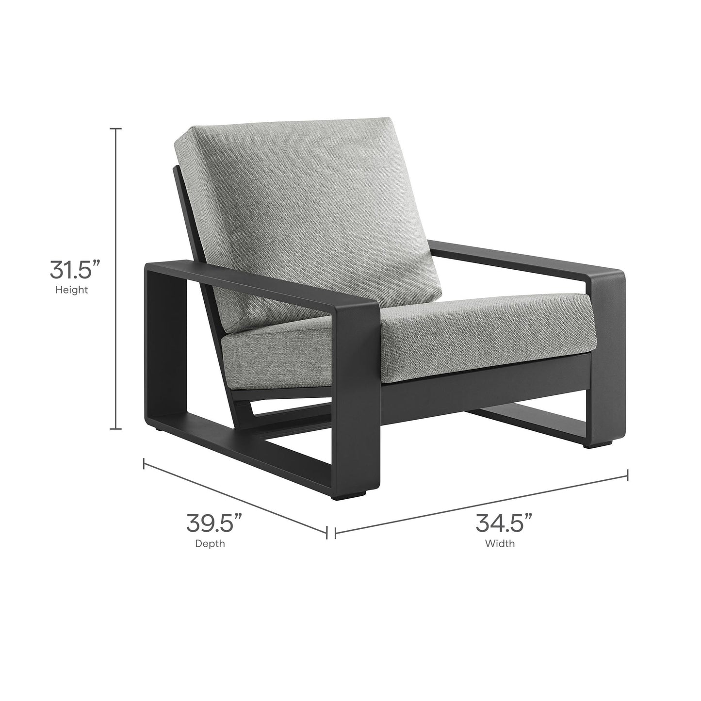 Lirienne Outdoor Patio Aluminum Faux Wood Armchairs Set of 2
