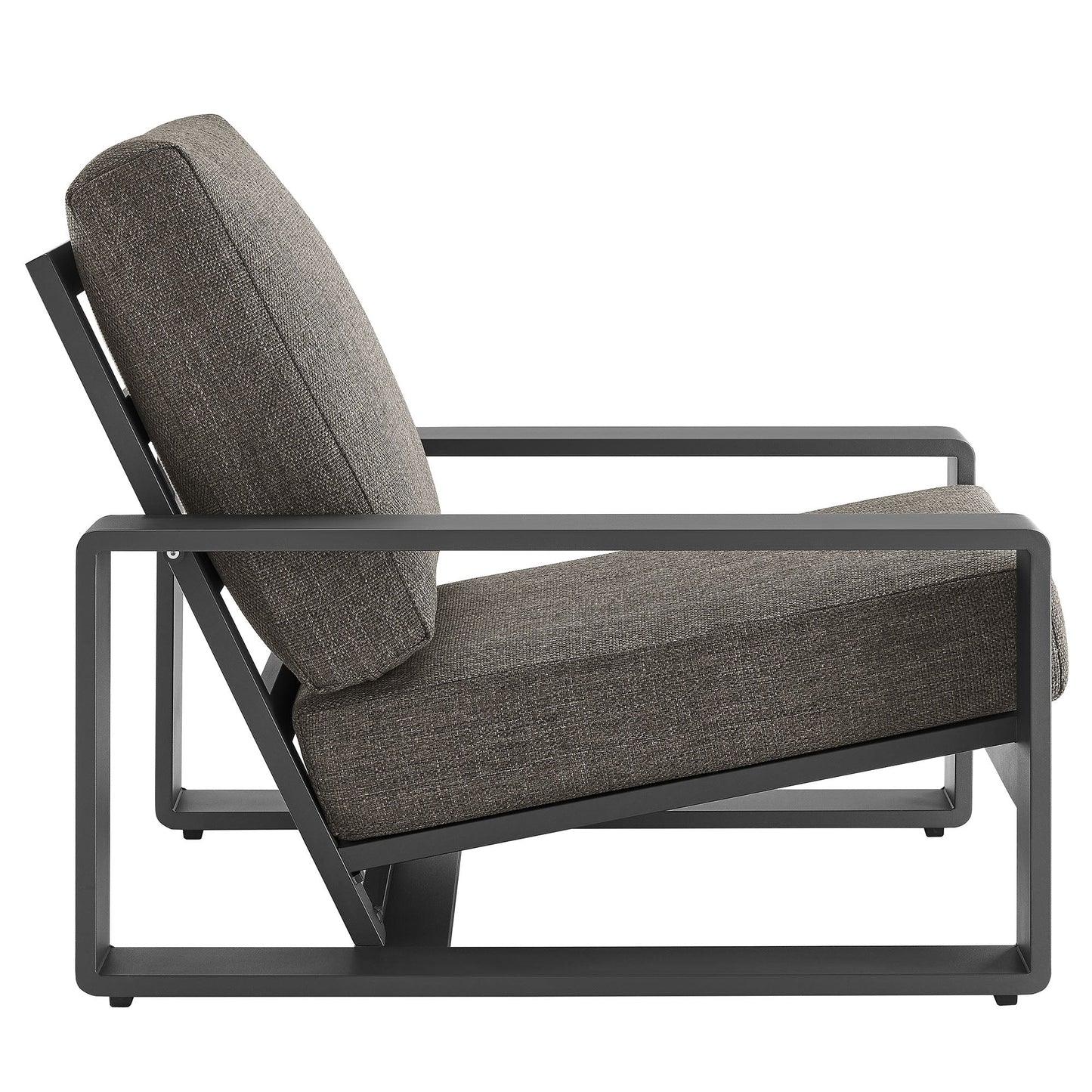 Lirienne Outdoor Patio Aluminum Faux Wood Armchairs Set of 2