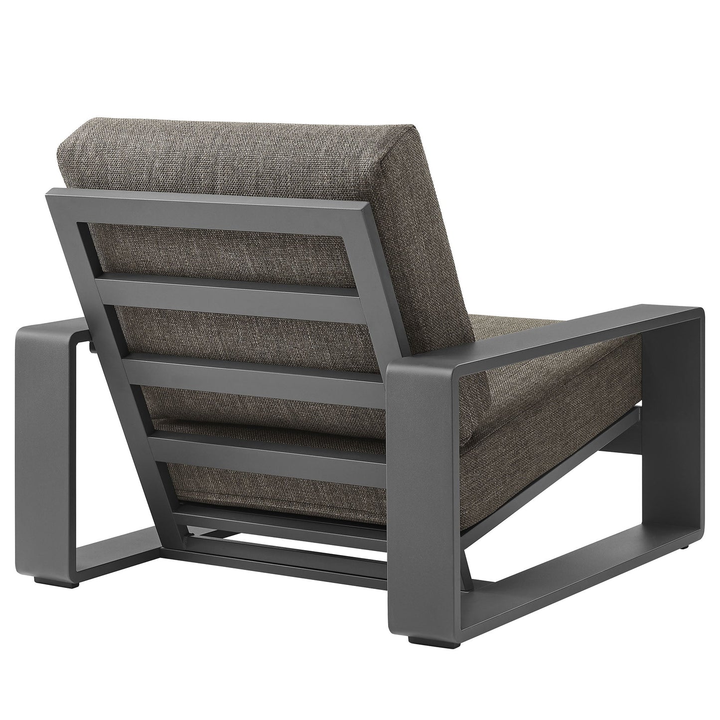Lirienne Outdoor Patio Aluminum Faux Wood Armchairs Set of 2