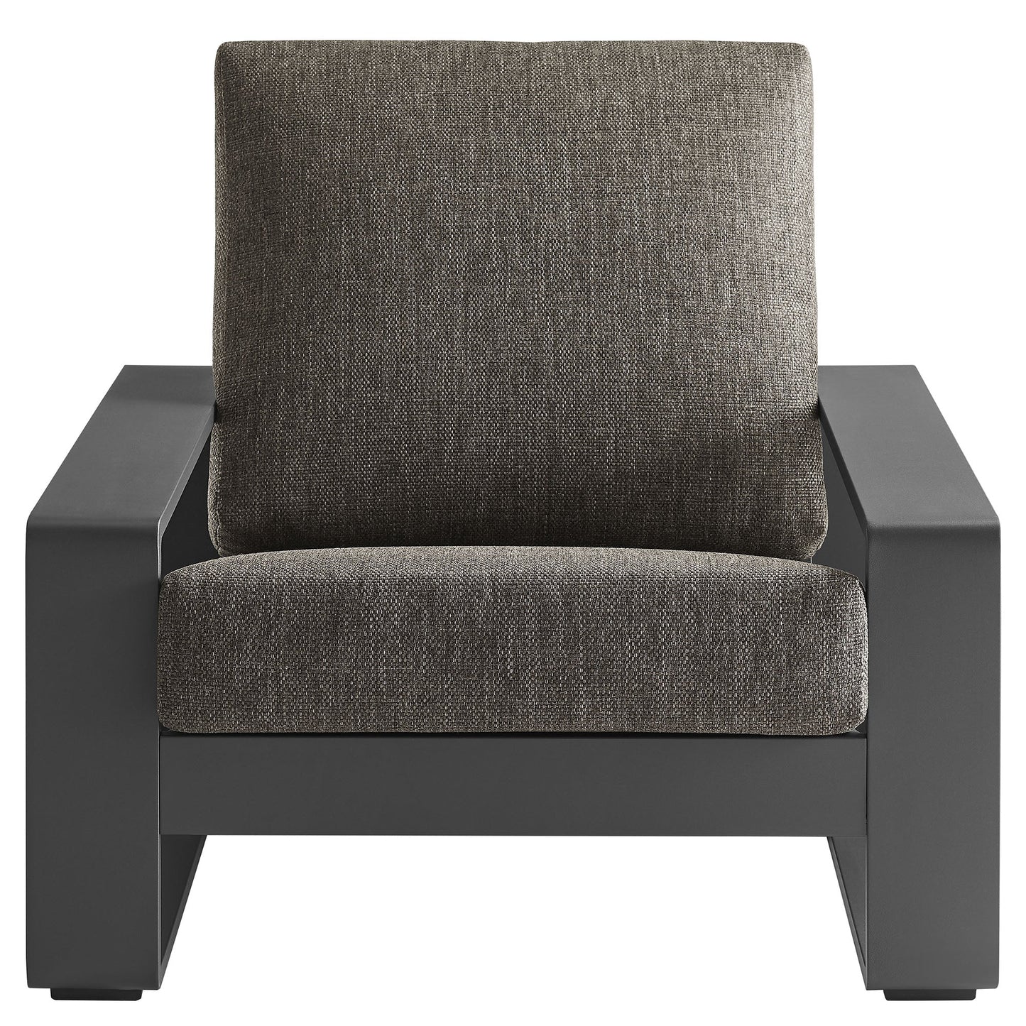 Lirienne Outdoor Patio Aluminum Faux Wood Armchairs Set of 2