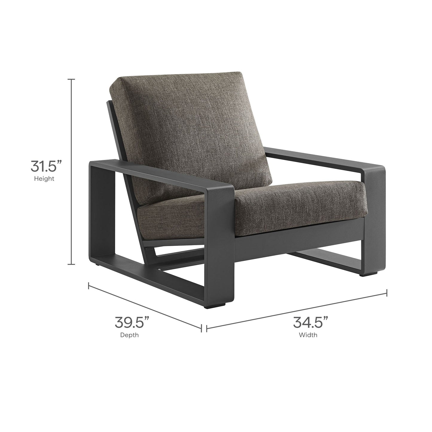 Lirienne Outdoor Patio Aluminum Faux Wood Armchairs Set of 2