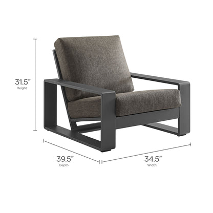Lirienne Outdoor Patio Aluminum Faux Wood Armchairs Set of 2