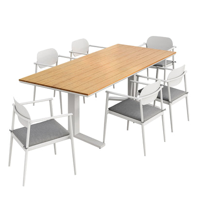 Aeris 7-Piece Outdoor Patio Aluminum Dining Set