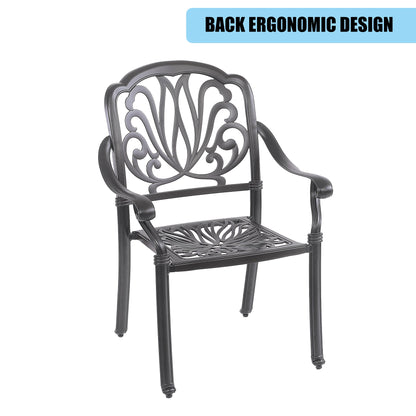Black Aluminum Outdoor Patio Set – Complete Classic Garden Seating