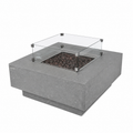 Manhattan Outdoor Fire Pit 36 In. X 36 In. Square Concrete Propane Fire Table with Lava Rocks and Cover