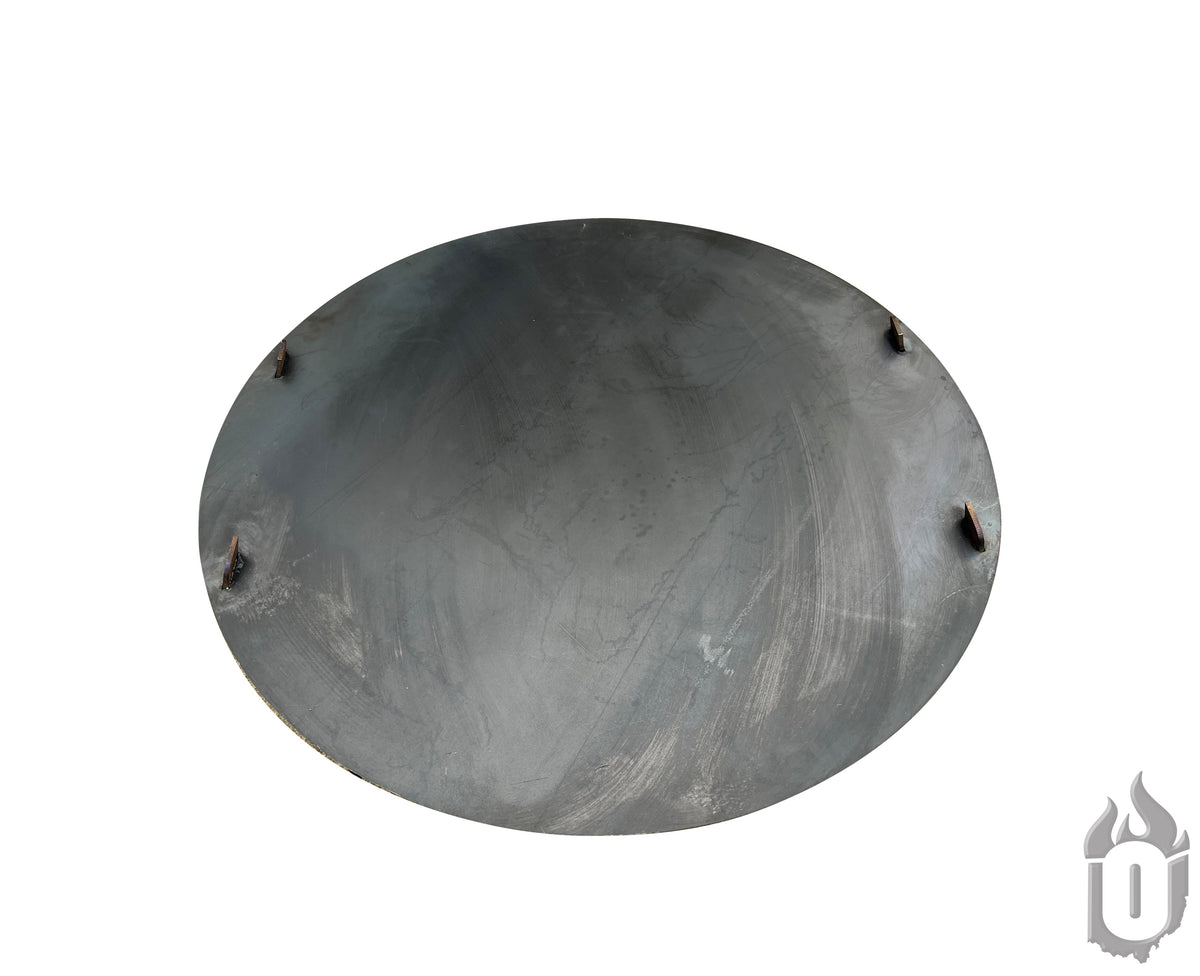 Ohio Flame Flat Fire Pit Lid — Heavy‑Gauge American Steel with Natural Patina Finish (Made in USA)