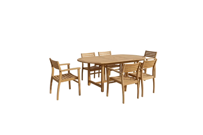 Julien FSC Certified Teak Wood Outdoor Patio Extendable Dining Set
