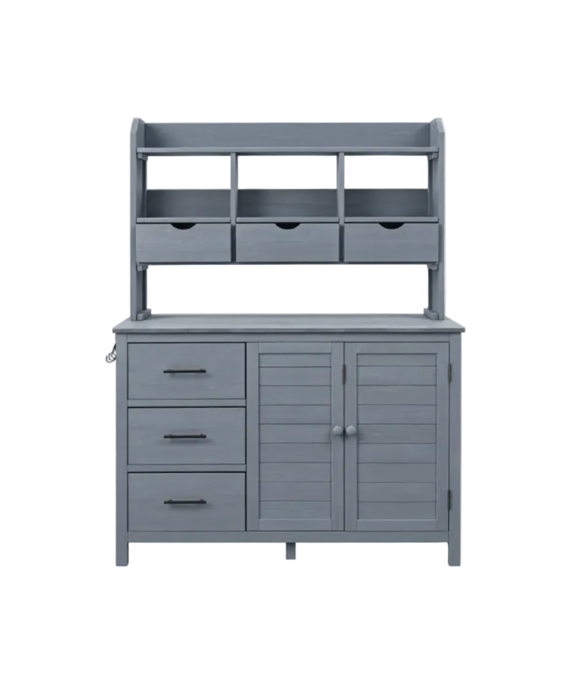 TOPMAX 65" Farmhouse Wooden Garden Potting Bench – 6 Drawers, Storage Cabinet & Adjustable Shelf