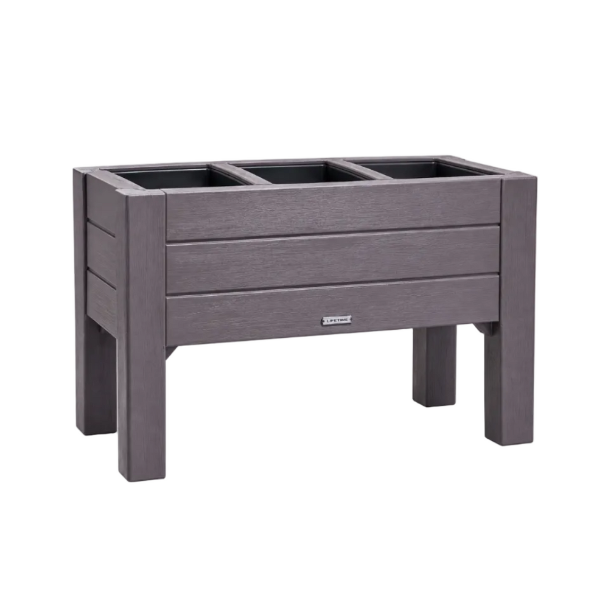 Espresso Rectangular Plastic Raised Garden Bed Planter Box with Removeable Trays