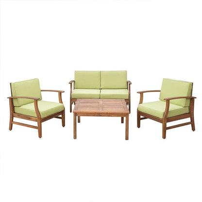 U.S. Garden Furniture 4 pcs Teak Acacia Wood Chair patio Set