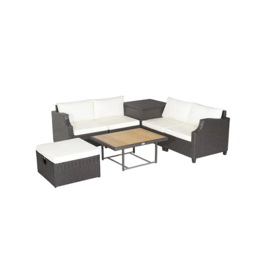 Hand‑Woven Wicker Outdoor Furniture Set