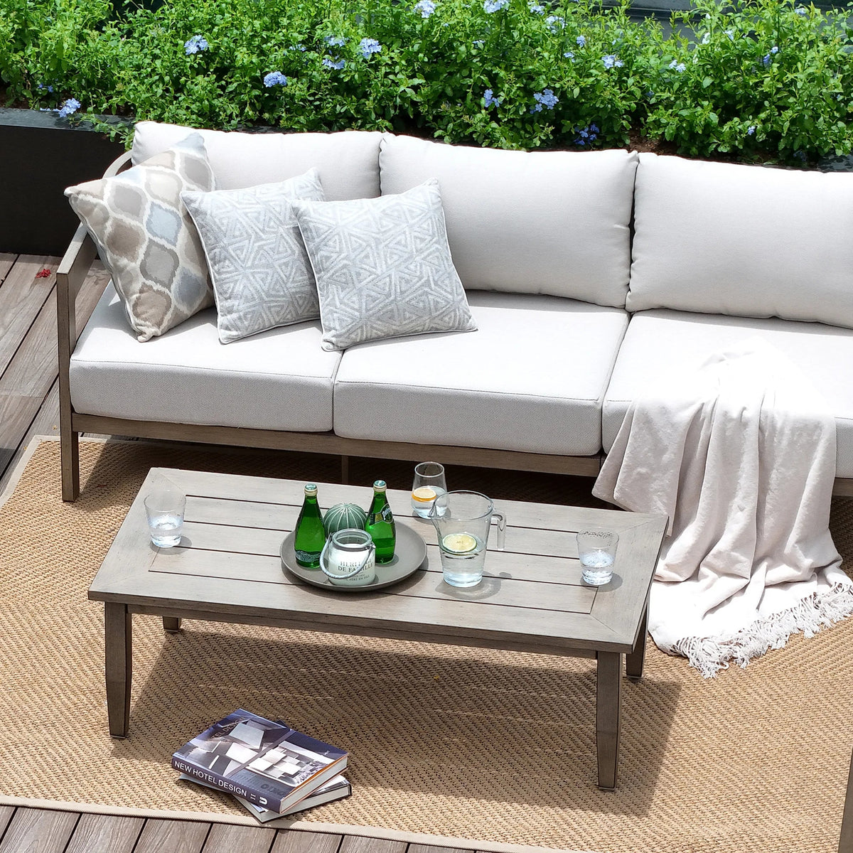 Harmonti 6-Piece Aluminum Patio Conversation Sofa Set With Ottoman