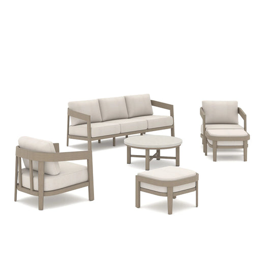 Harmonti 6-Piece Patio Conversation Set with Composite Concrete Round Coffee Table
