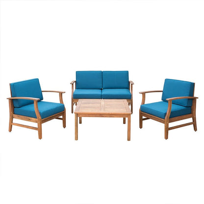 U.S. Garden Furniture 4 pcs Teak Acacia Wood Chair patio Set