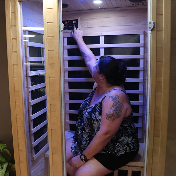 Tremblant 1‑Person Infrared Sauna – Canadian Hemlock, Low‑EMF Panels, Bluetooth Audio & Chromatherapy