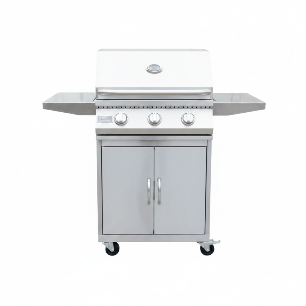 Kokomo 3 Burner 26 inch Cart Model BBQ Grill With Locking Casters