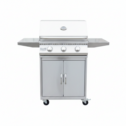 Kokomo 3 Burner 26 inch Cart Model BBQ Grill With Locking Casters