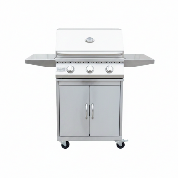 Kokomo 3 Burner 26 inch Cart Model BBQ Grill With Locking Casters