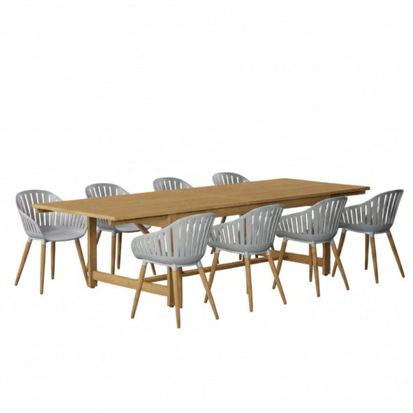 Leyland Table and Nassau Grey Armchairs Dining Set