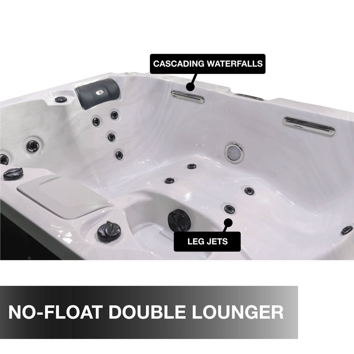 Liberty Spas LYS4000 – 4‑Seat Plug & Play Lounger Spa with Glacier, Ozone & UV Water Purification