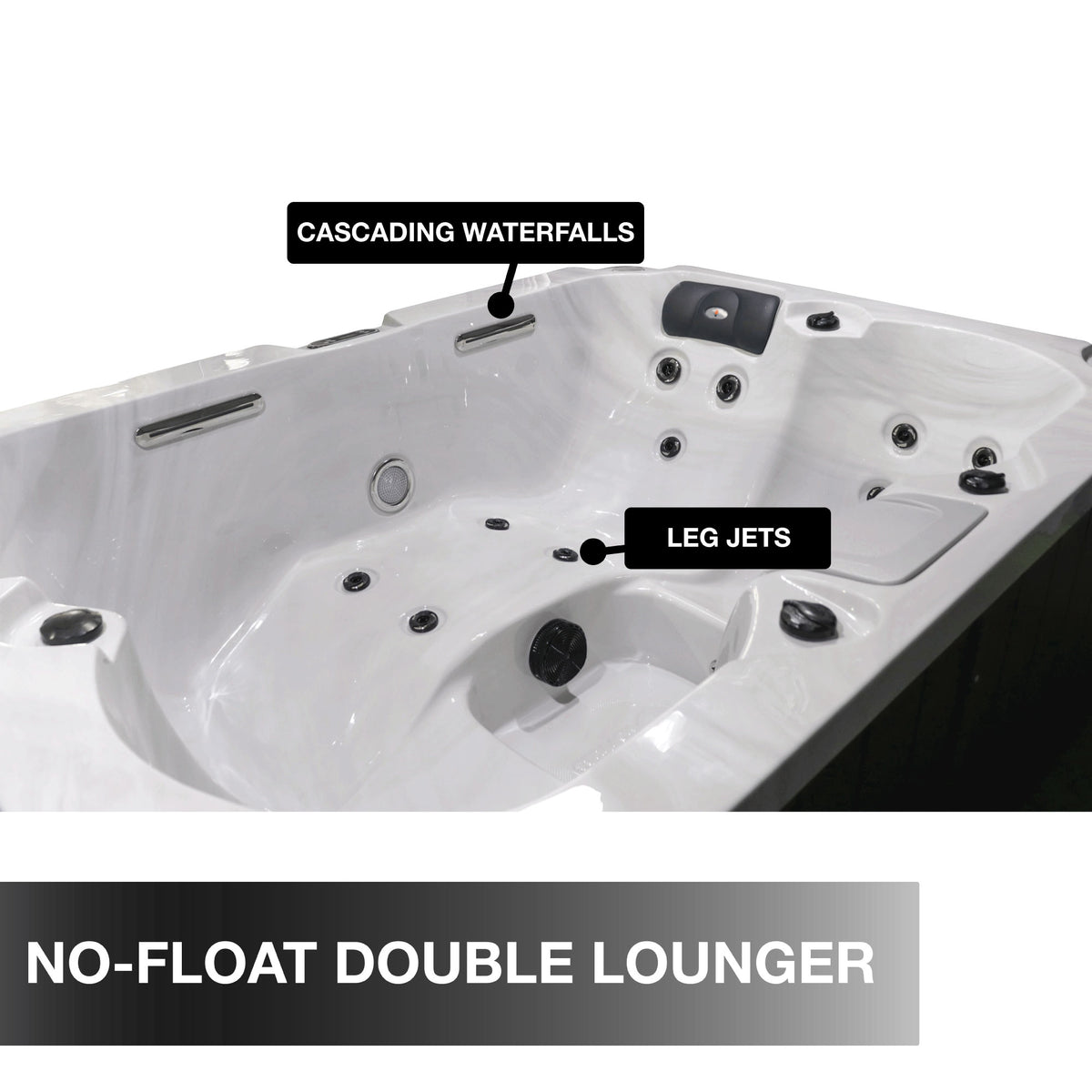 Liberty Spas LYS4000 – 4‑Seat Plug & Play Lounger Spa with Glacier, Ozone & UV Water Purification