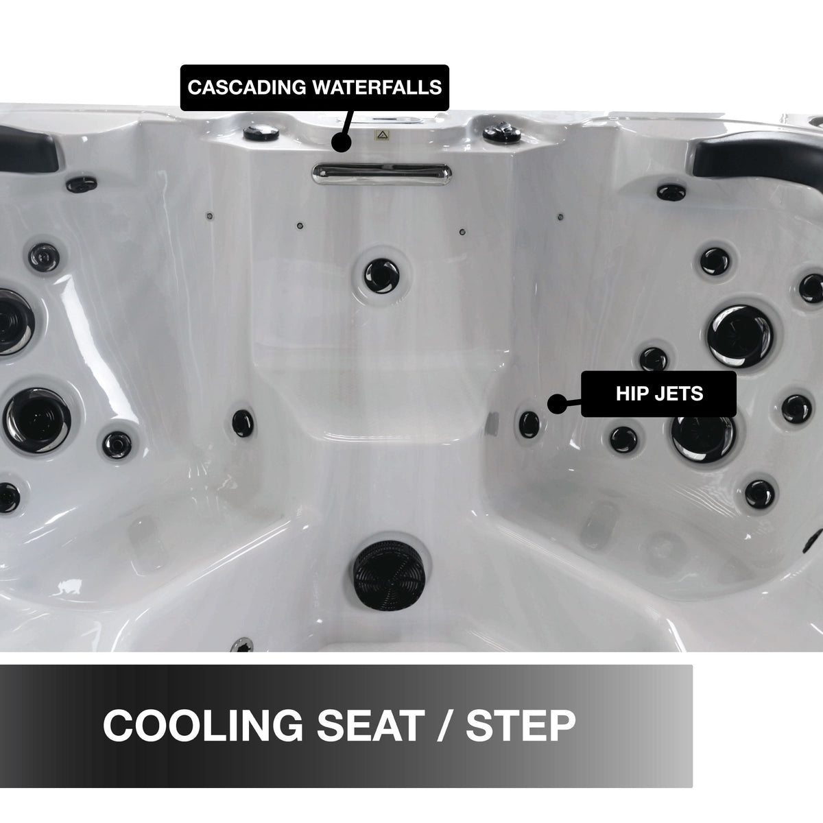 Liberty Spas LYS6000 – 6‑Seat Lounger Spa with Glacier, Ozone & UV Water Purification