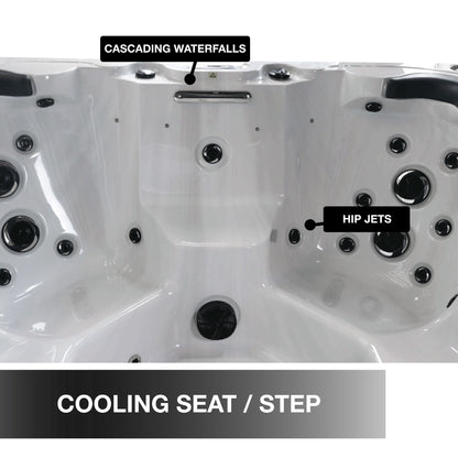 Liberty Spas LYS6000 – 6‑Seat Lounger Spa with Glacier, Ozone & UV Water Purification