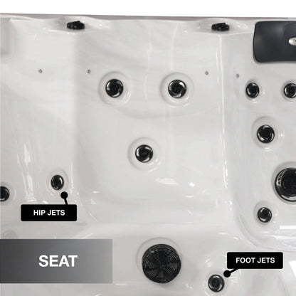 Liberty Spas LYS6000 – 6‑Seat Lounger Spa with Glacier, Ozone & UV Water Purification