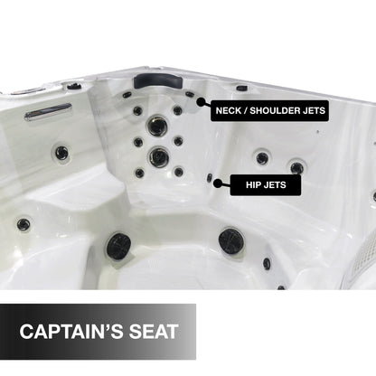 Liberty Spas LYS7000 – 7‑Person Open‑Seating Spa with Glacier, Ozone & UV Water Purification