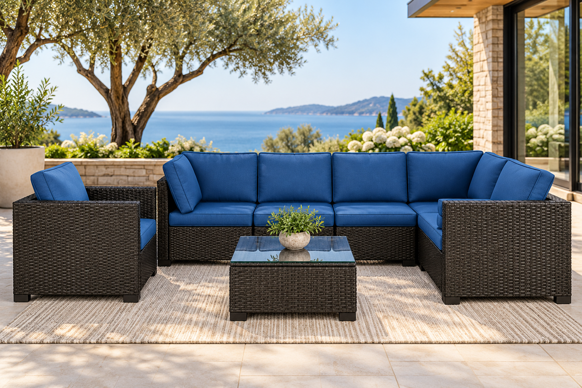 7 Pieces Outdoor Set Furniture Patio Furniture Sets Conversation Sets Balcony Furniture Outdoor Sectional For Outdoor Indoor  Lawn Garden Porch Poolside