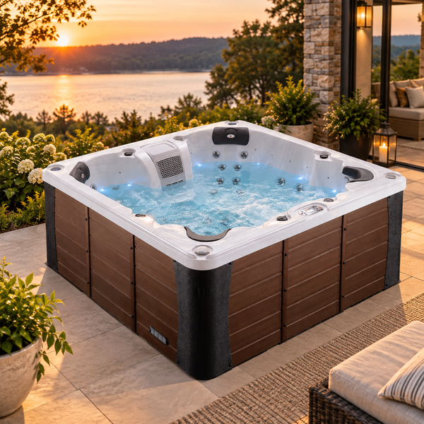 Liberty Spas LYS7000 – 7‑Person Open‑Seating Spa with Glacier, Ozone & UV Water Purification