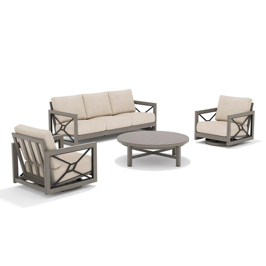 Marindo 4-Piece Patio Seating Set With Swivel Chairs