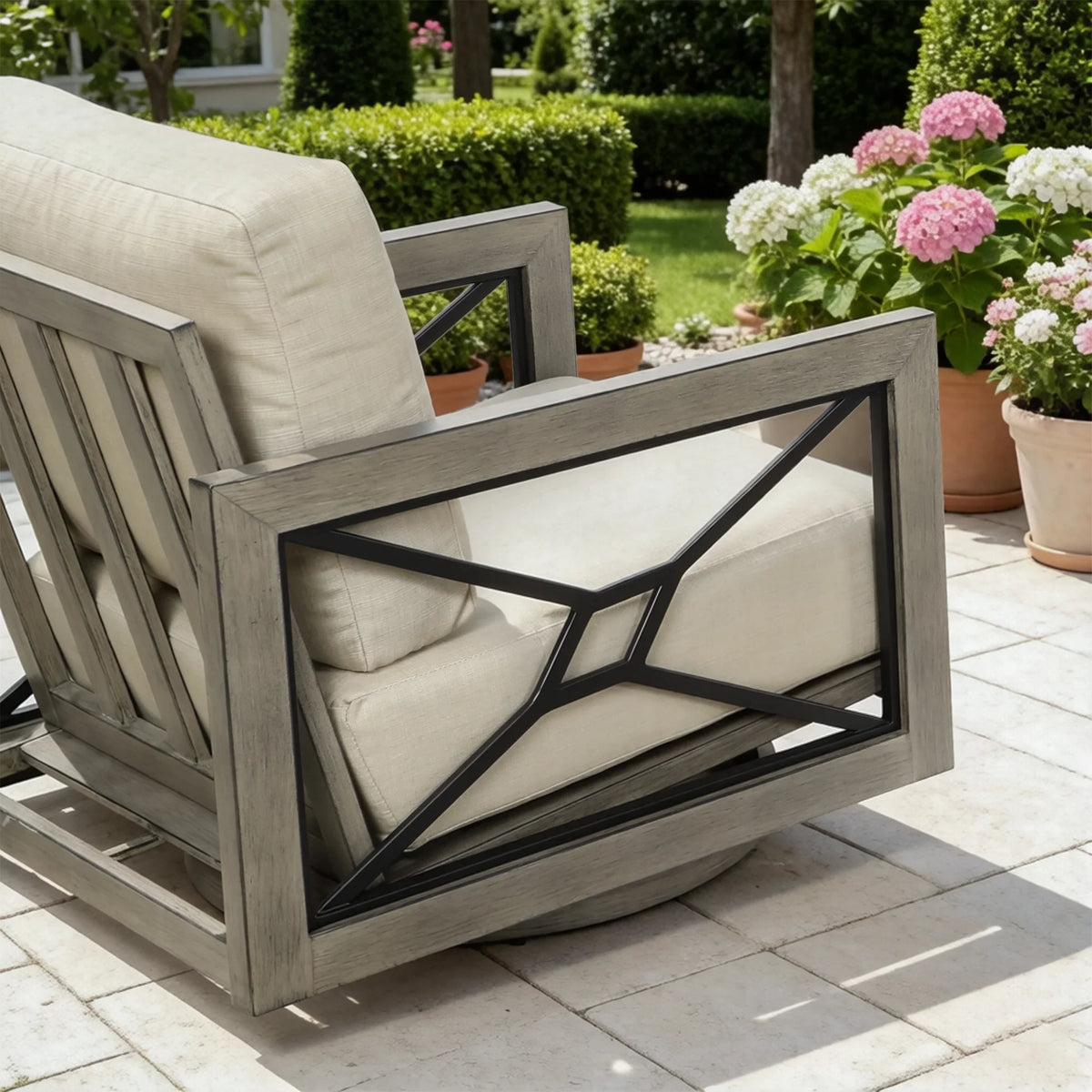 Marindo 5 Person Patio Seating Sets With 2 Swivel Chair