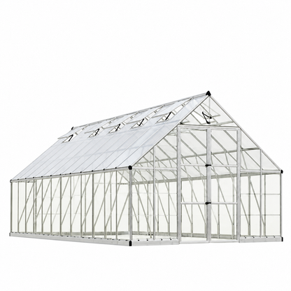 10' x 24' Heavy-Duty Walk-In Greenhouse – Polycarbonate Panels, Aluminum Frame & Built-In Gutter System (SAK58472)