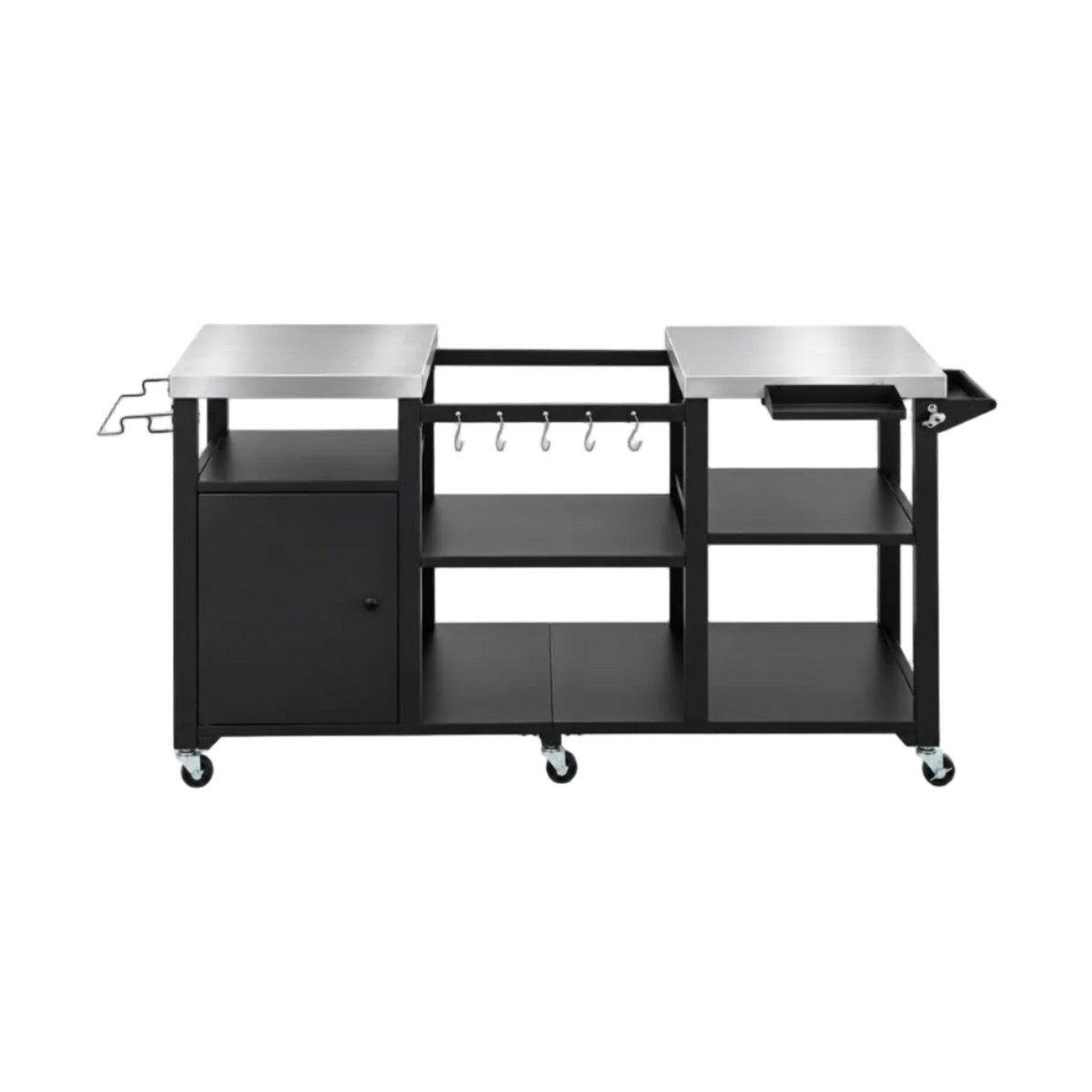 Outdoor Grill Cart with Stainless Steel Tabletop & Cabinet