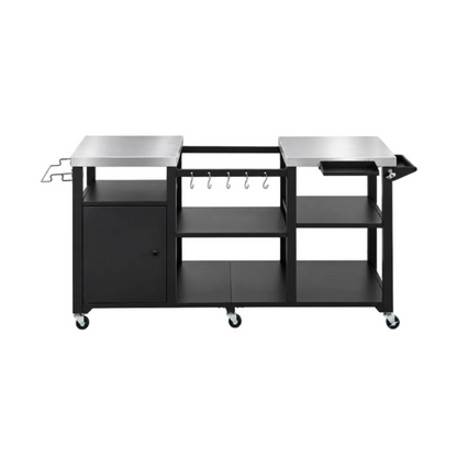 Outdoor Grill Cart with Stainless Steel Tabletop & Cabinet