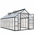 10' x 16' Heavy-Duty Walk-In Polycarbonate Greenhouse – Reinforced Aluminum Frame & Adjustable Roof Vents