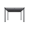 16' x 12' Aluminum Pergola – Dark Gray Retractable Canopy