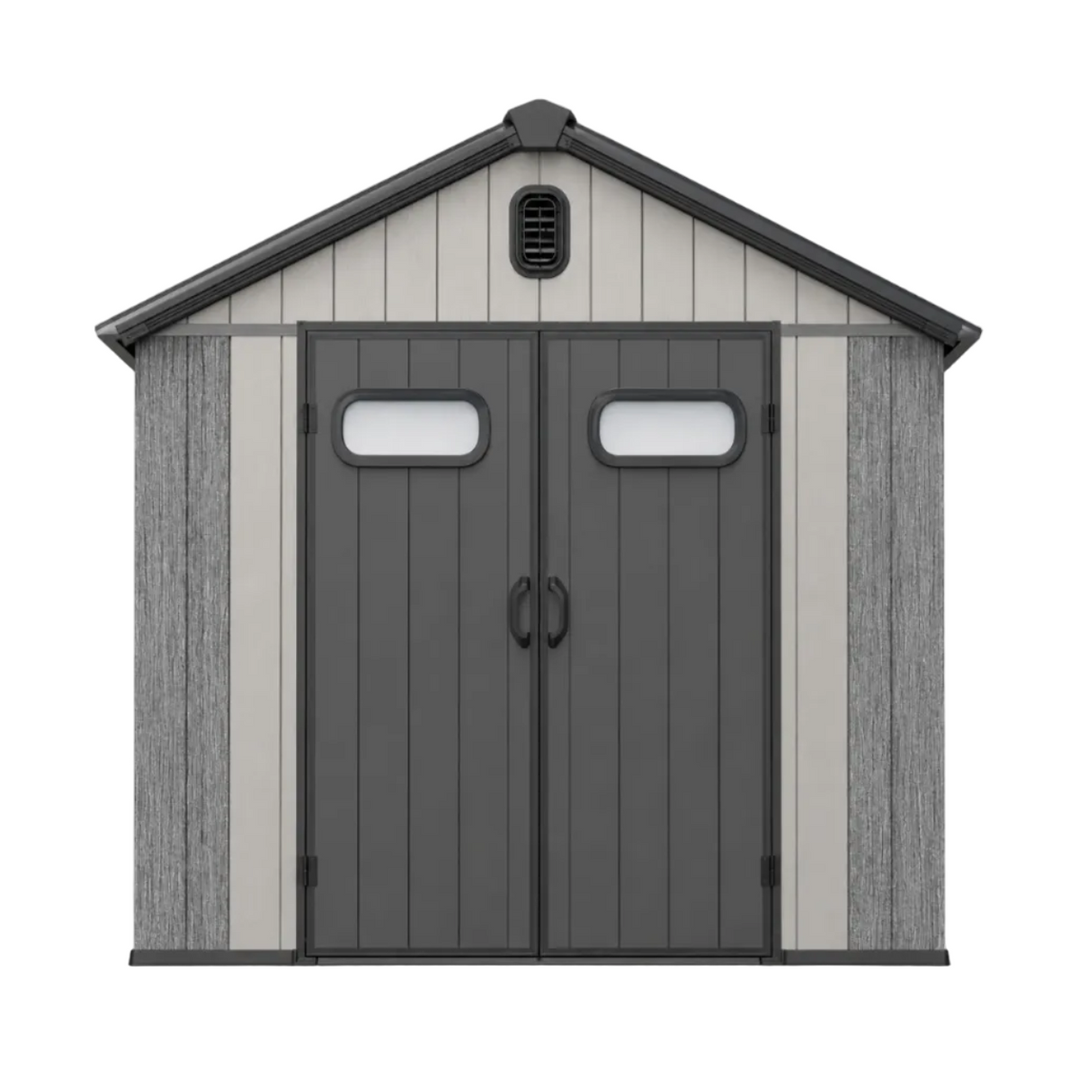 8' x 6' Resin Outdoor Storage Shed with Lockable Door - Taupe/Gray
