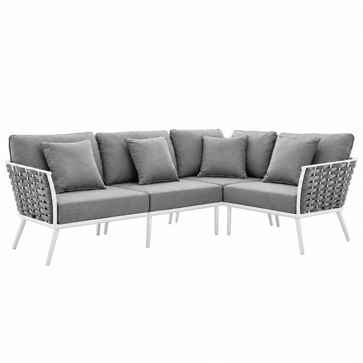 Stance Outdoor Patio Aluminum Large Sectional Sofa by Modway
