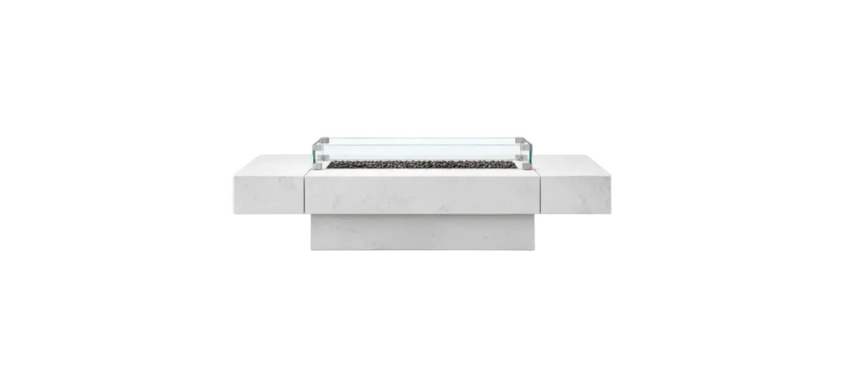 71" Outdoor 60,000 BTU Fire Pit Table with Tempered Glass Wind Guard
