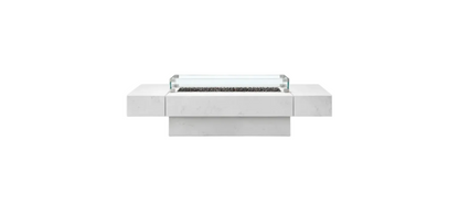 71" Outdoor 60,000 BTU Fire Pit Table with Tempered Glass Wind Guard
