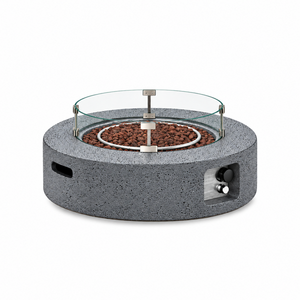 COSIEST 41" Round Propane Fire Pit Table - Gray