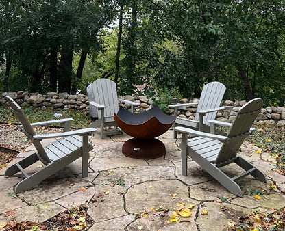 Ohio Flame “Stellar” Artisan Fire Bowl — Handcrafted Carbon Steel with Patina Finish