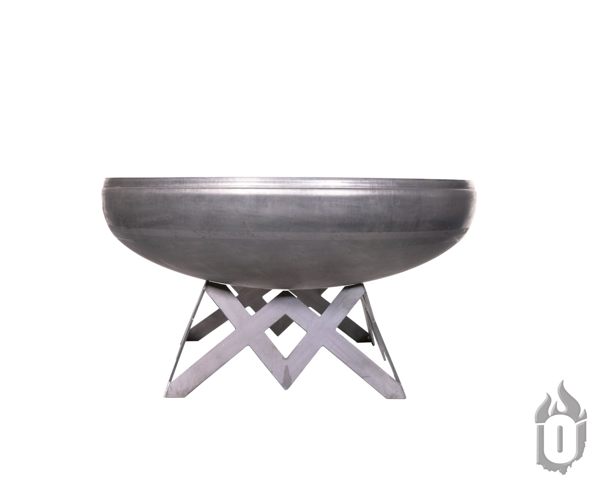 Ohio Flame “The Liberty” American Fire Pit — Heavy‑Gauge Carbon Steel with Natural Patina Finish & Liberty Angled Base (Made in USA)